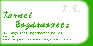 kornel bogdanovits business card